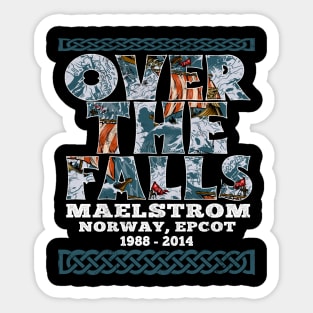 Maelstrom ride Over the Falls Norway Pavilion- distressed look New Sticker